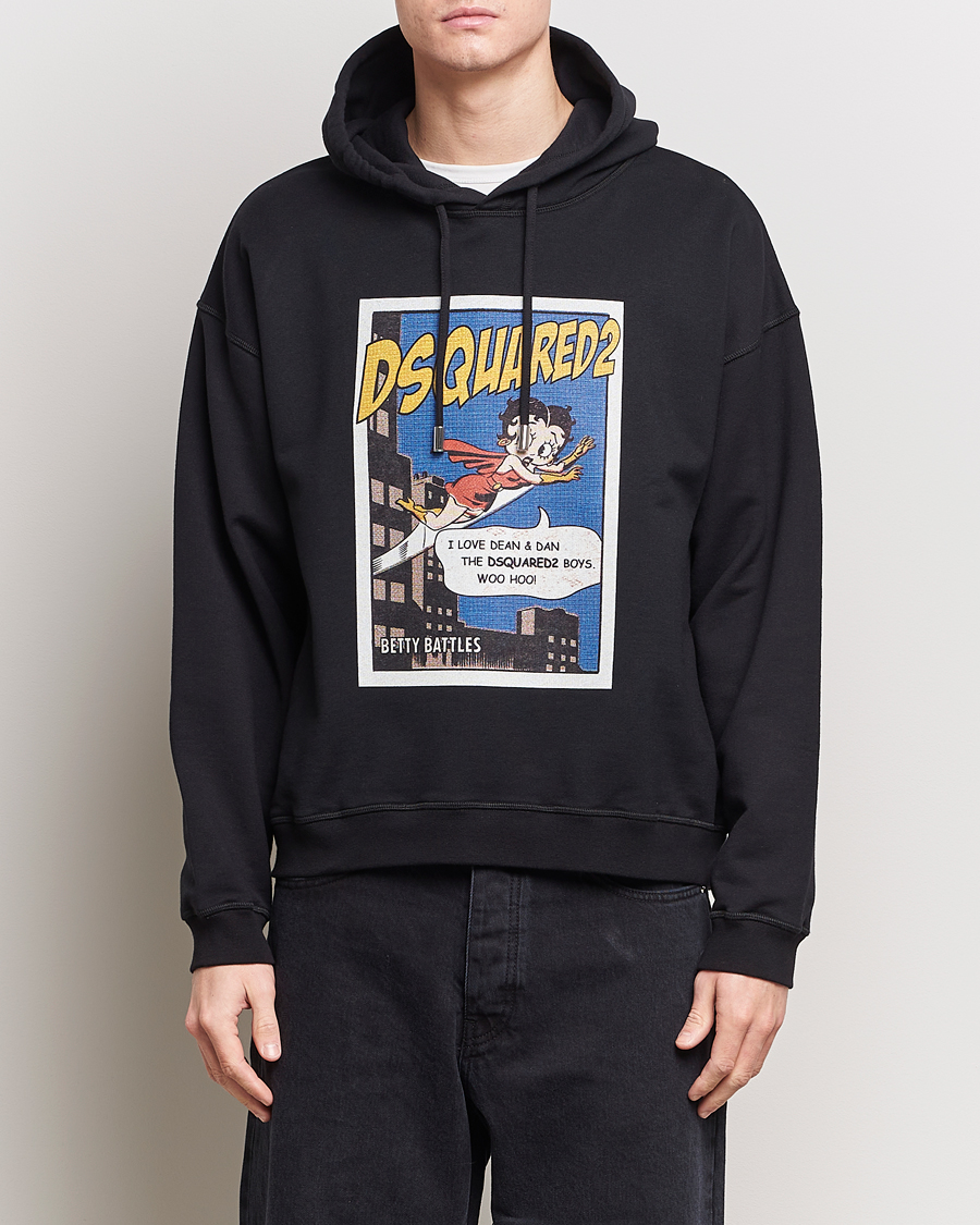 Men |  | Dsquared2 | Regular Fit Betty Boop Hoodie Black