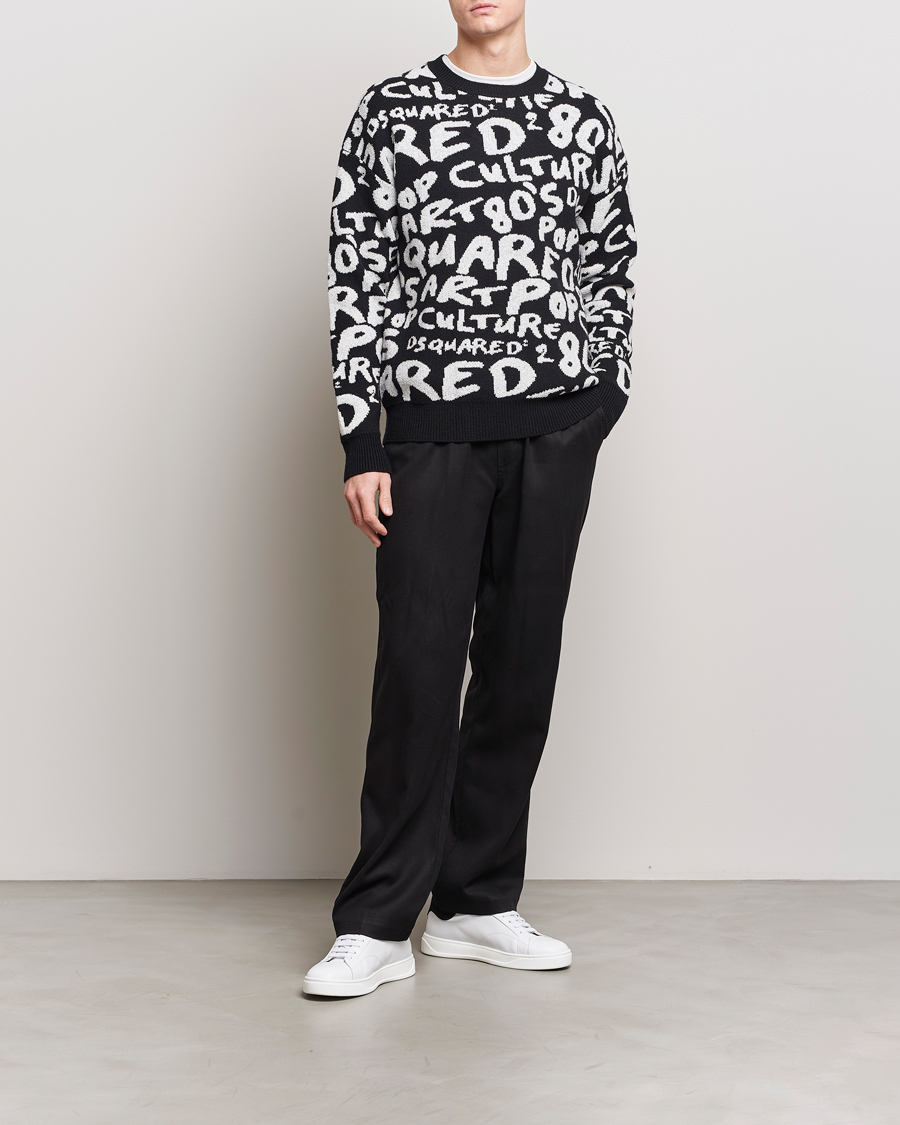 Herren | Pullover | Dsquared2 | Pop 80's Crew Neck Knitted Sweater Black