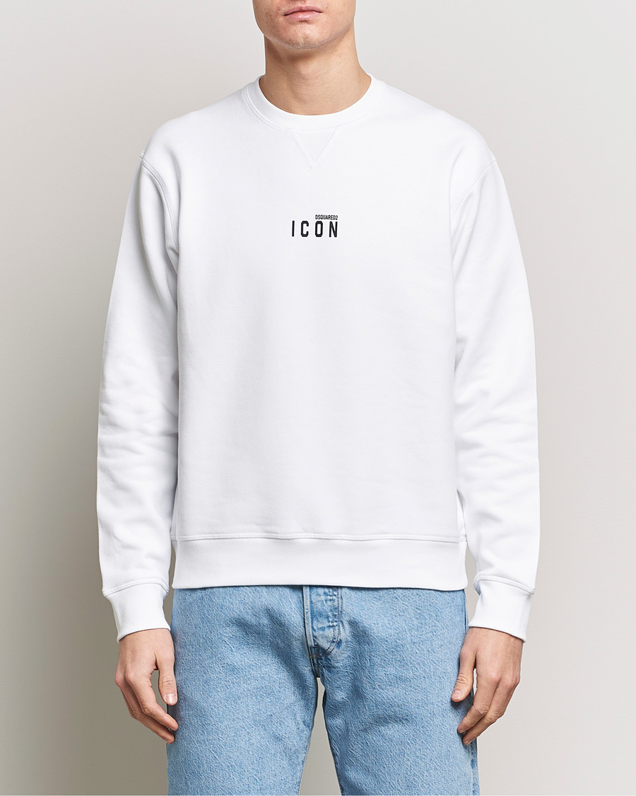 Men | Dsquared2 | Dsquared2 | Icon Small Logo Crew Neck Sweatshirt White