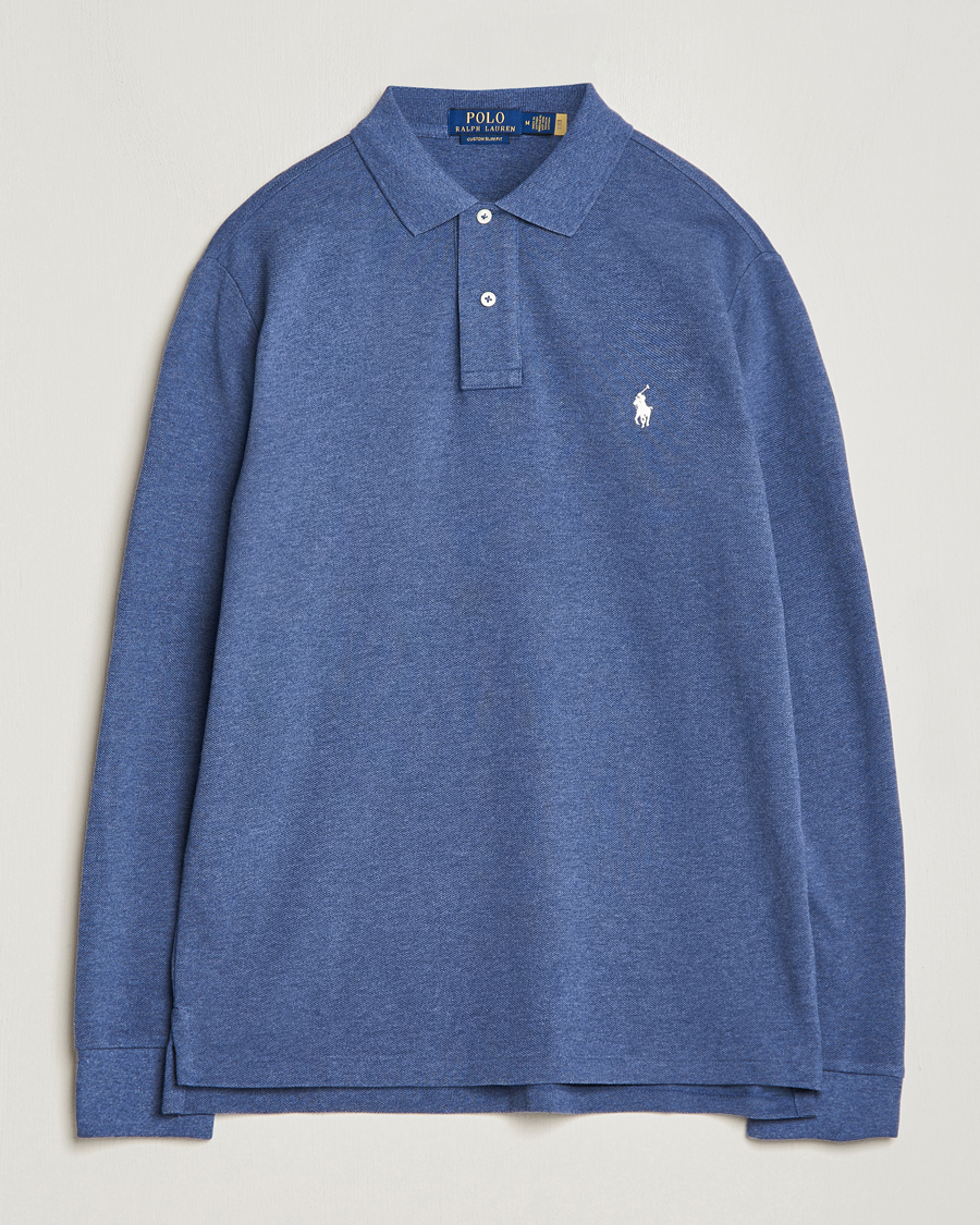 Herren | Langarm-Poloshirts | Polo Ralph Lauren | Custom Slim Fit Long Sleeve Polo Navy Heather 
