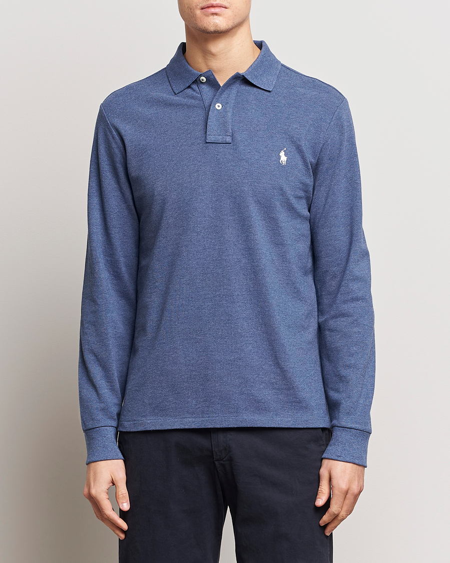 Herren |  | Polo Ralph Lauren | Custom Slim Fit Long Sleeve Polo Navy Heather 