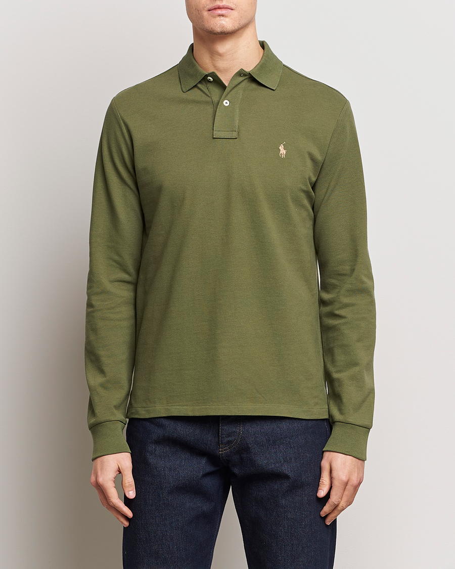 Herren | Pullover | Polo Ralph Lauren | Custom Slim Fit Long Sleeve Polo Dark Sage