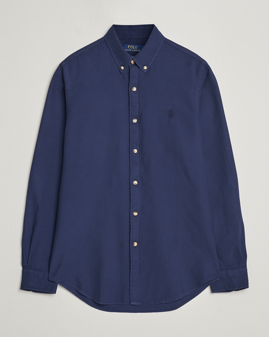 Herren | Hemden | Polo Ralph Lauren | Slim Fit Cotton Textured Shirt Dark Indigo