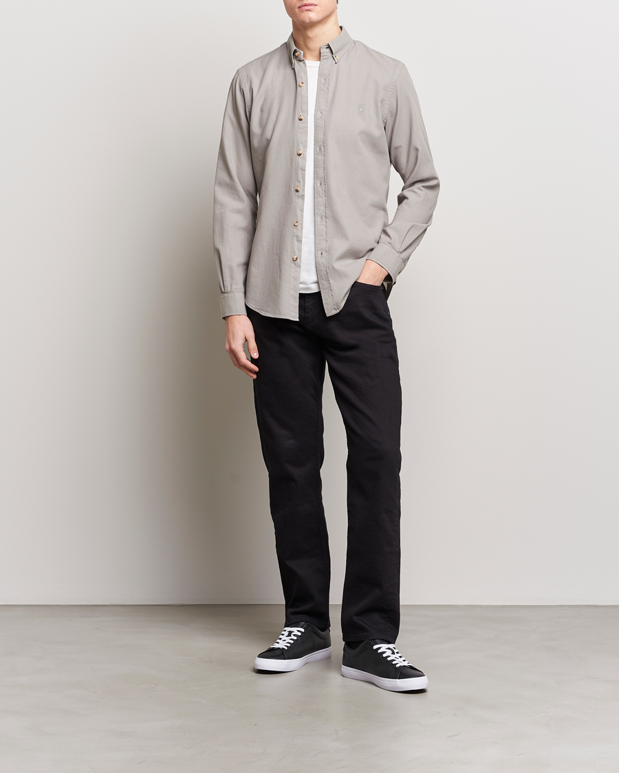 Herren | Hemden | Polo Ralph Lauren | Slim Fit Cotton Textured Shirt Grey Fog