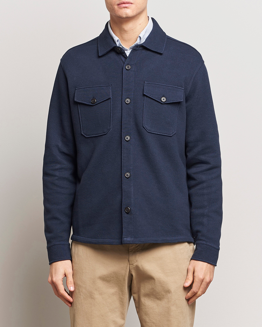 Herren | Overshirts | Polo Ralph Lauren | Double Knit Jacquard Overshirt Aviator Navy