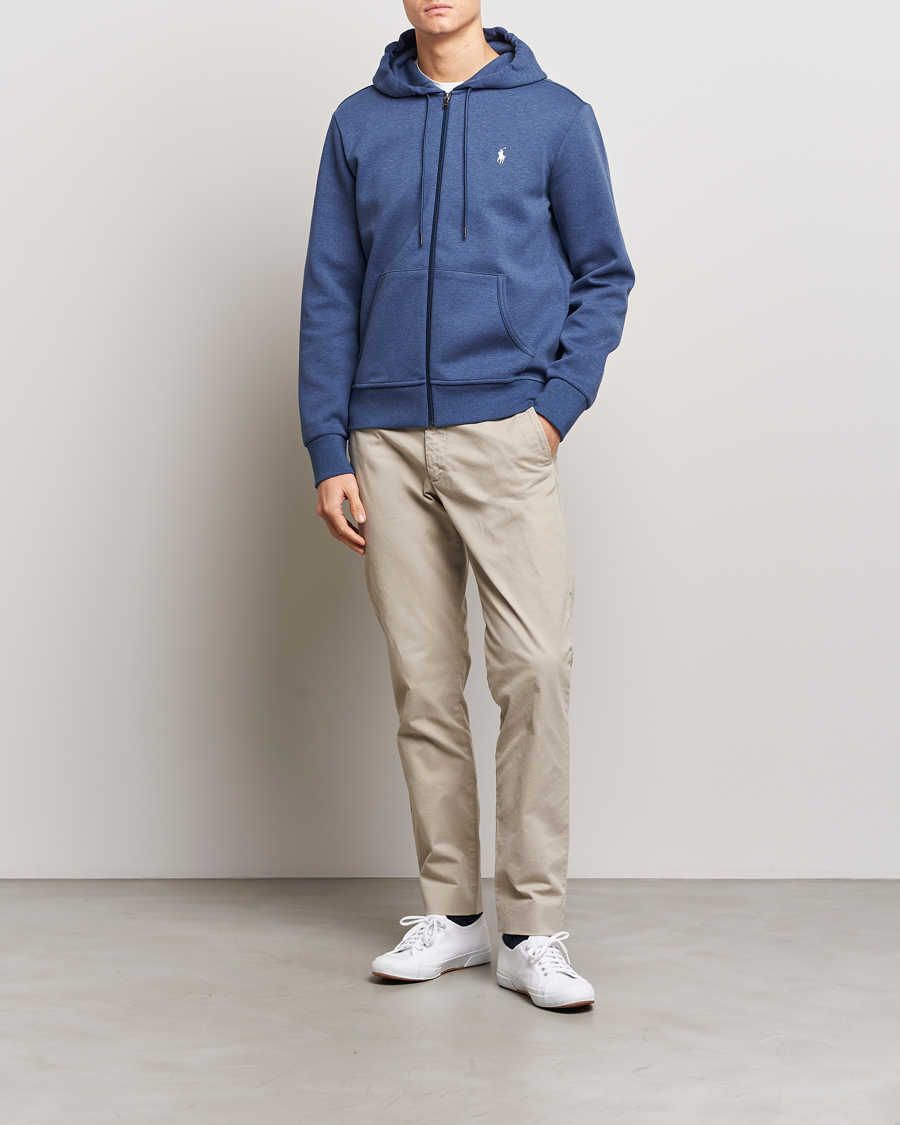 Herren | Pullover | Polo Ralph Lauren | Double Knitted Full-Zip Hoodie Blue Heather