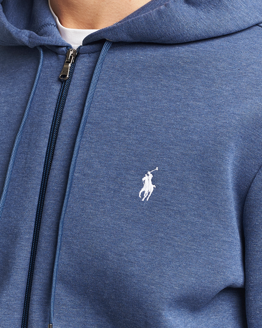 Herren | Pullover | Polo Ralph Lauren | Double Knitted Full-Zip Hoodie Blue Heather