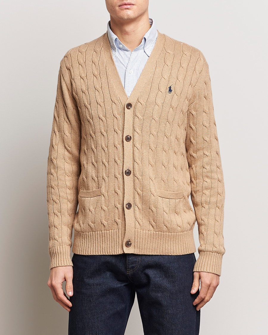 Herren | Sale | Polo Ralph Lauren | Cotton Cable Cardigan Camel Melange