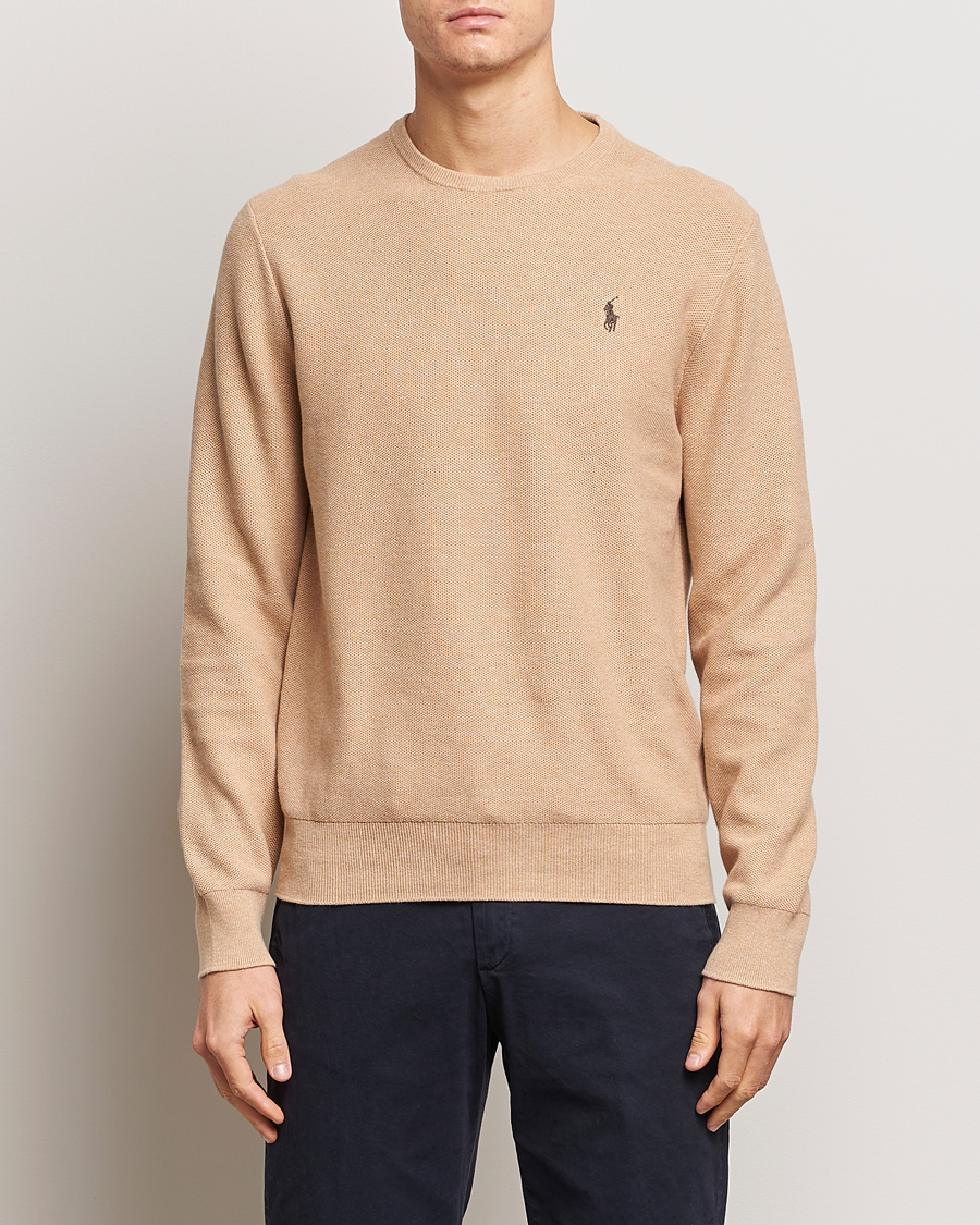 Herren |  | Polo Ralph Lauren | Textured Cotton Crew Neck Sweater Camel Melange