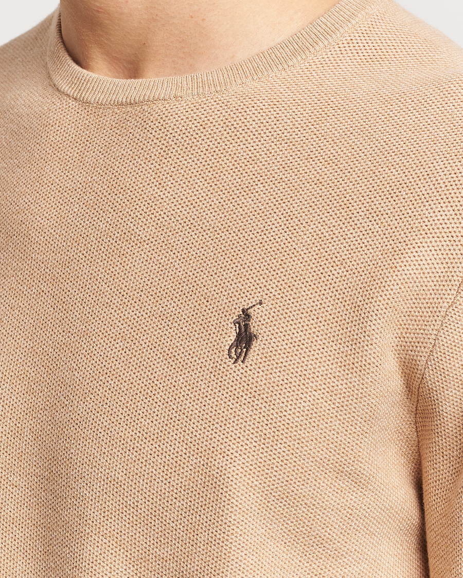 Herren | Pullover | Polo Ralph Lauren | Textured Cotton Crew Neck Sweater Camel Melange