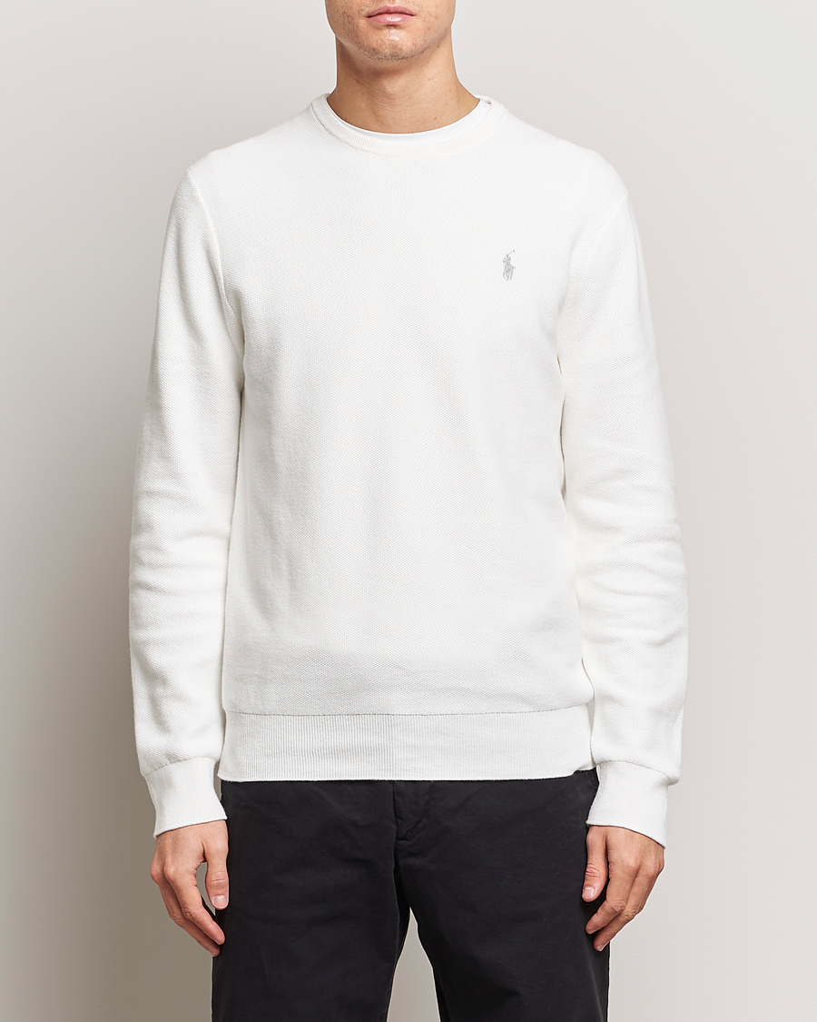 Herren | Sale kleidung | Polo Ralph Lauren | Textured Cotton Crew Neck Sweater Deckwash White