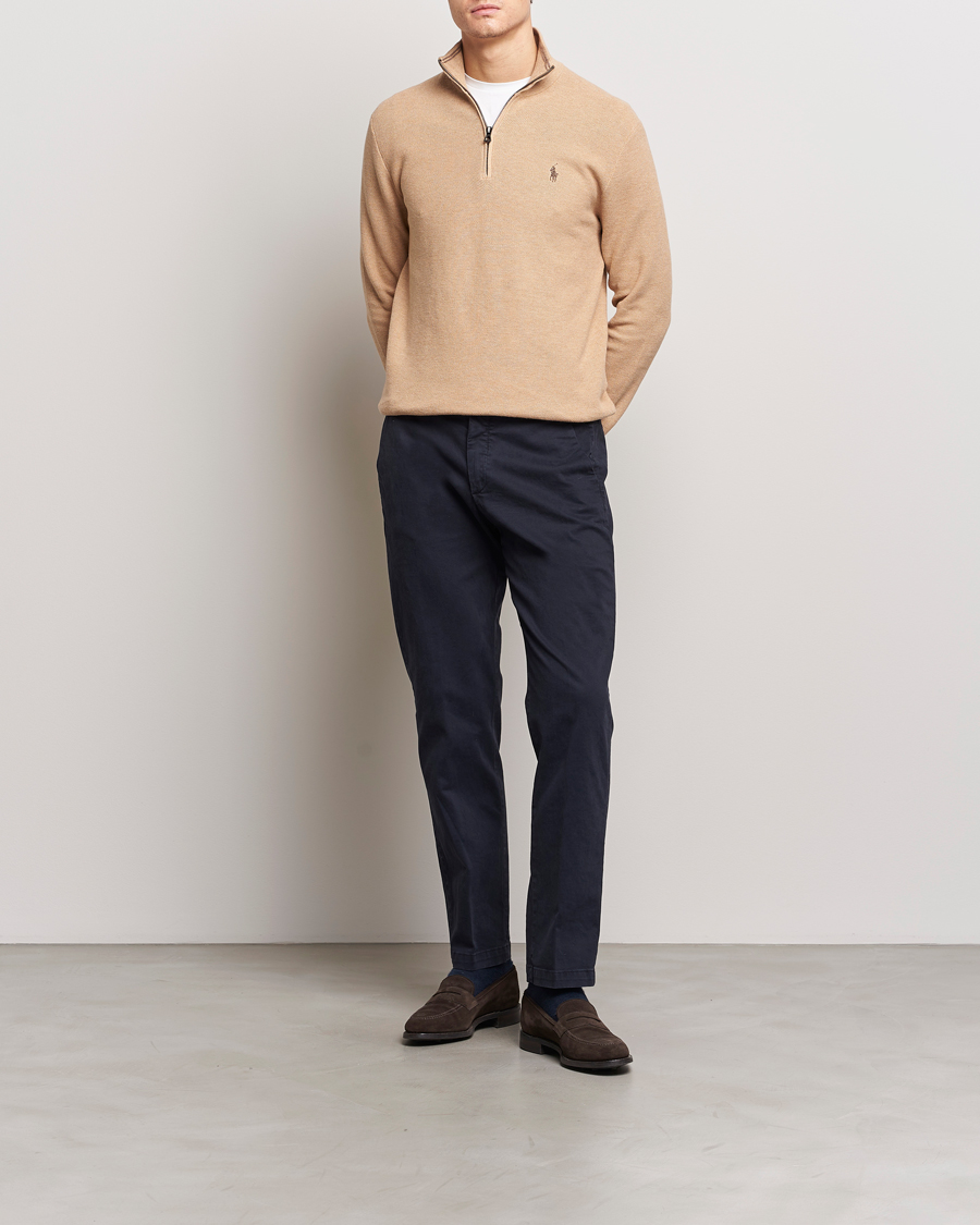 Herren | Pullover | Polo Ralph Lauren | Textured Half Zip Camel Melange