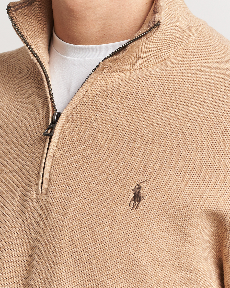 Herren | Pullover | Polo Ralph Lauren | Textured Half Zip Camel Melange
