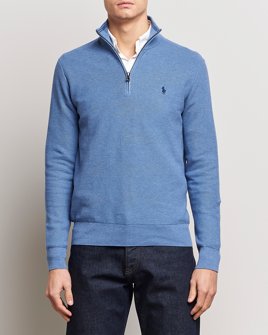 Herren | | Polo Ralph Lauren | Textured Half-Zip Blue Heather