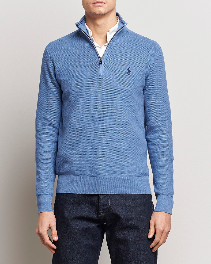 Herren | Sale | Polo Ralph Lauren | Textured Half-Zip Blue Heather