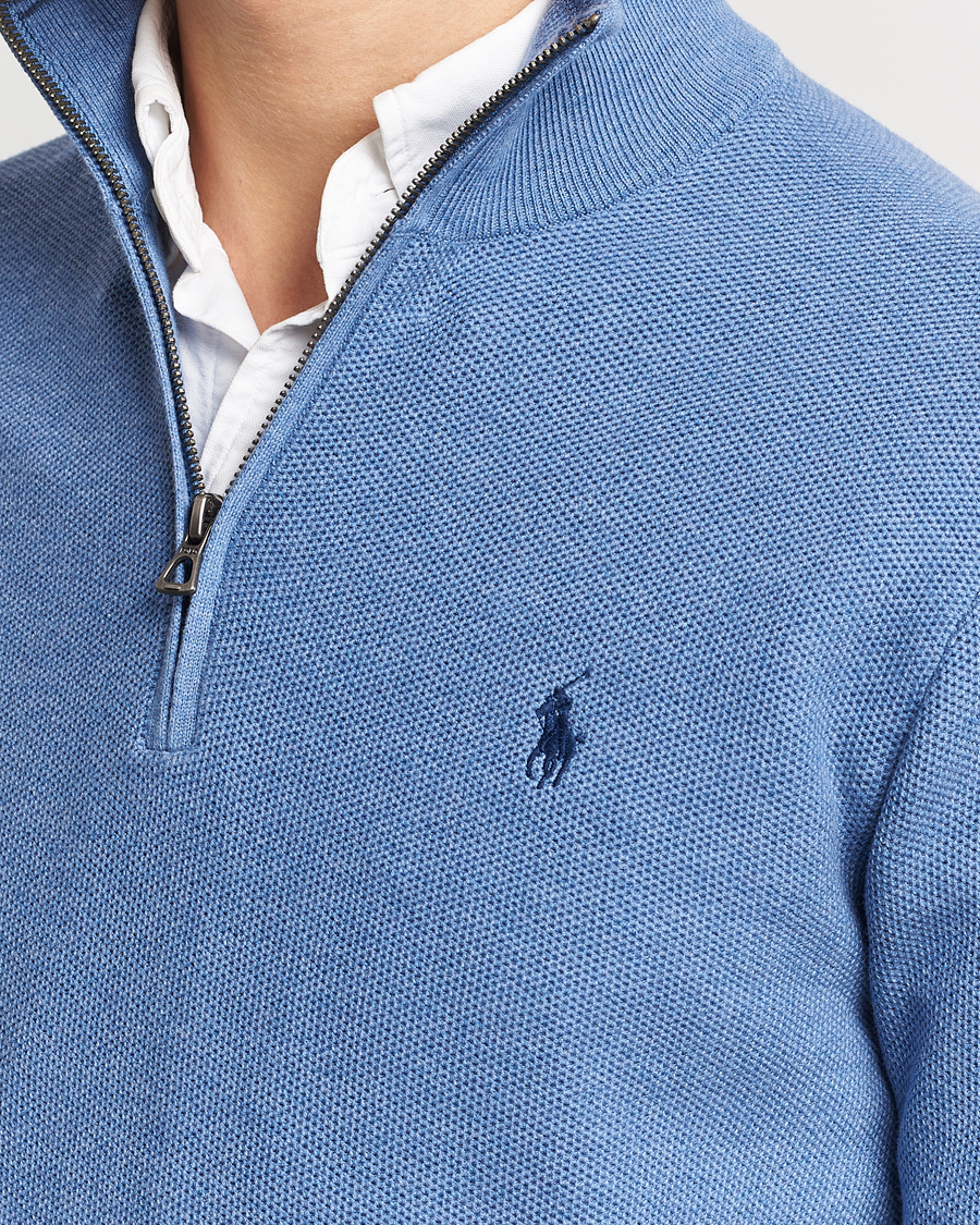 Herren | Pullover | Polo Ralph Lauren | Textured Half-Zip Blue Heather