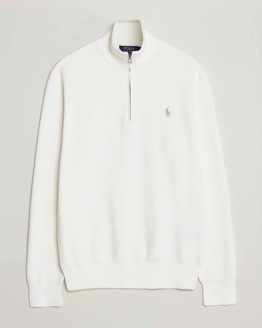 Herren | Pullover | Polo Ralph Lauren | Textured Half Zip Deckwash White