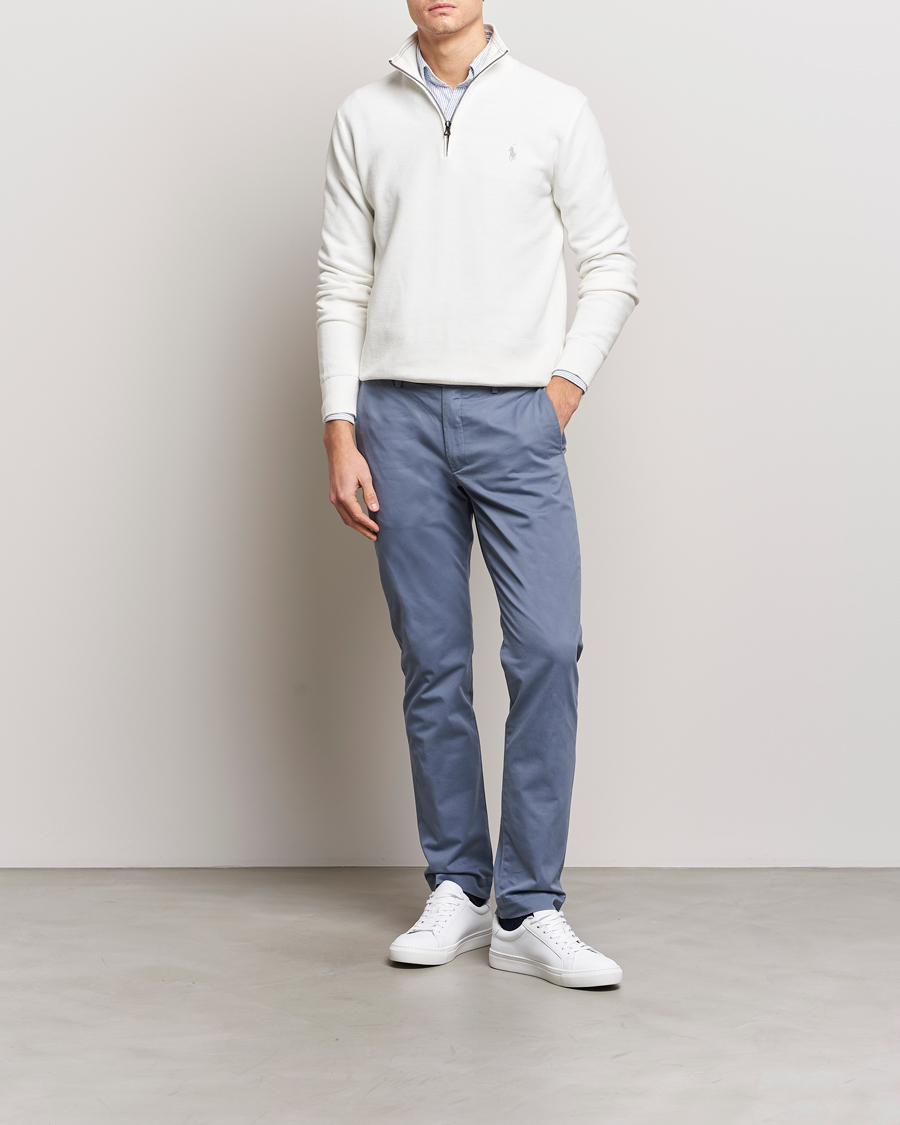 Herren | Pullover | Polo Ralph Lauren | Textured Half Zip Deckwash White