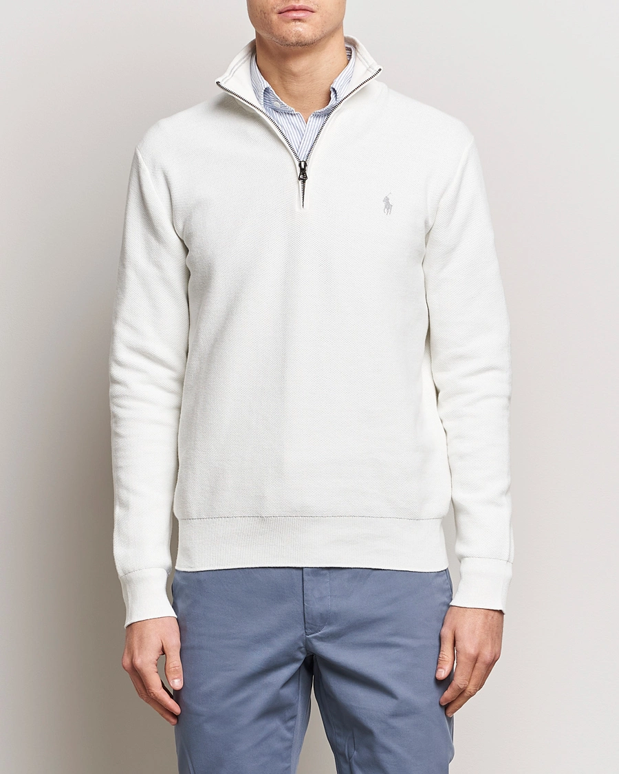 Herren | Pullover | Polo Ralph Lauren | Textured Half-Zip Deckwash White