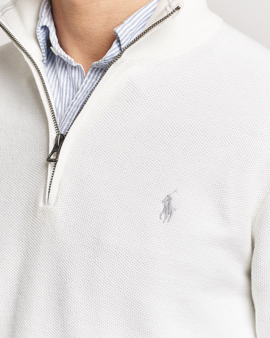 Herren | Pullover | Polo Ralph Lauren | Textured Half Zip Deckwash White