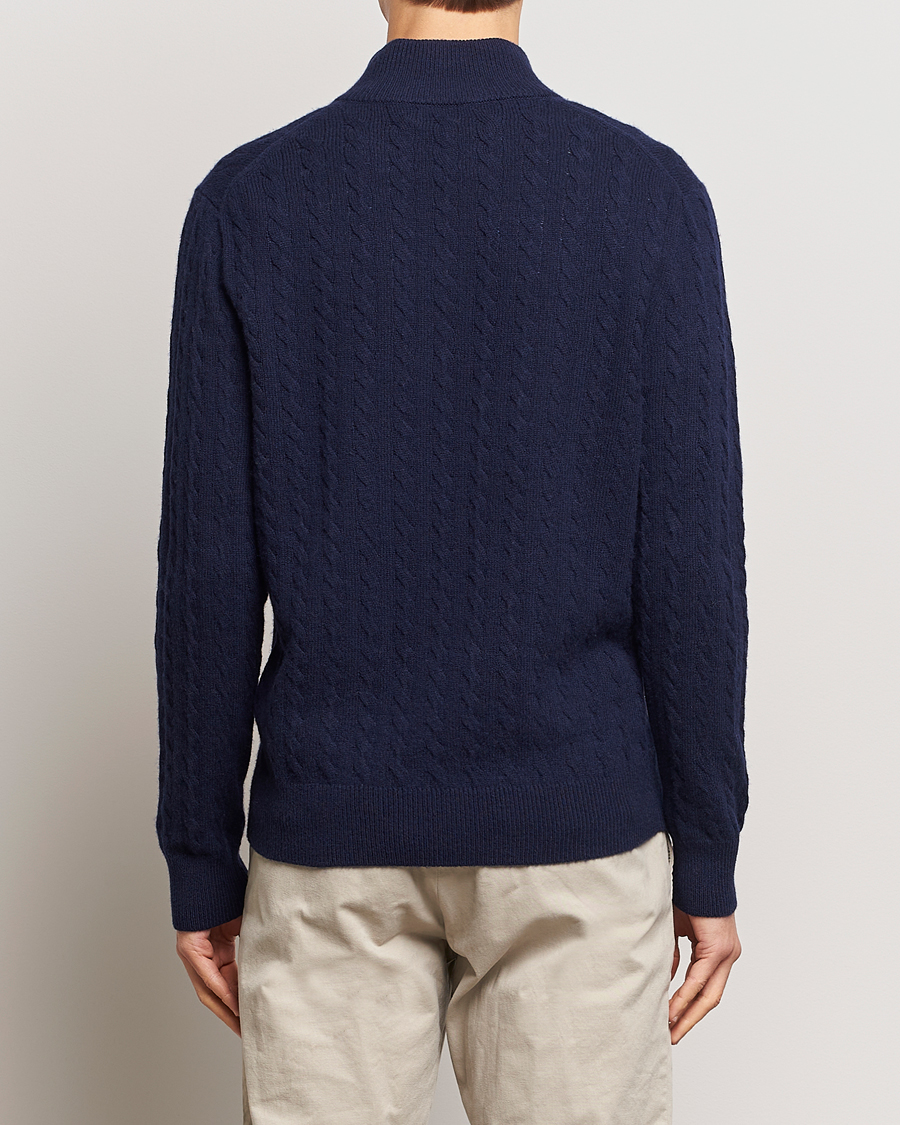 Herren | Pullover | Polo Ralph Lauren | Wool/Cotton Cable Half-Zip Hunter Navy