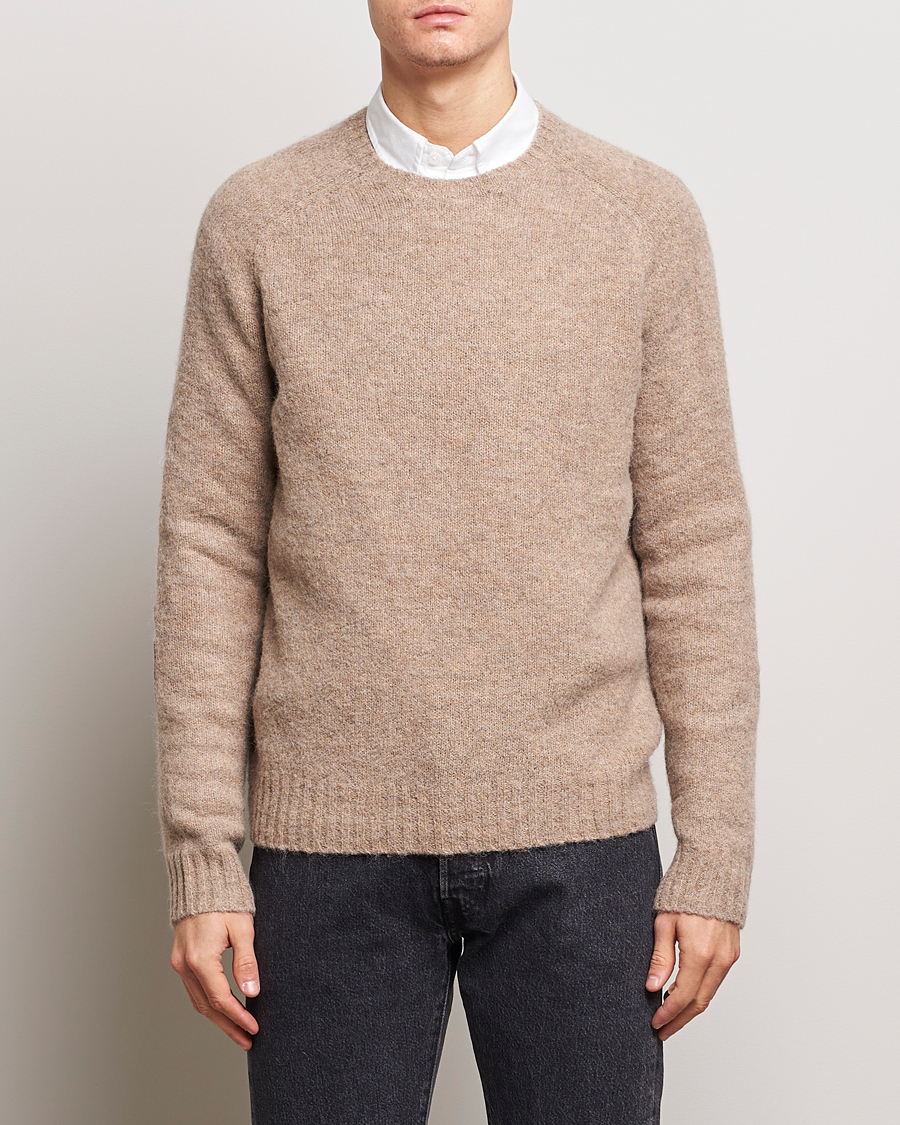 Men | Clothing | Polo Ralph Lauren | Alpaca Knitted Crew Neck Sweater Oak Brown Heather