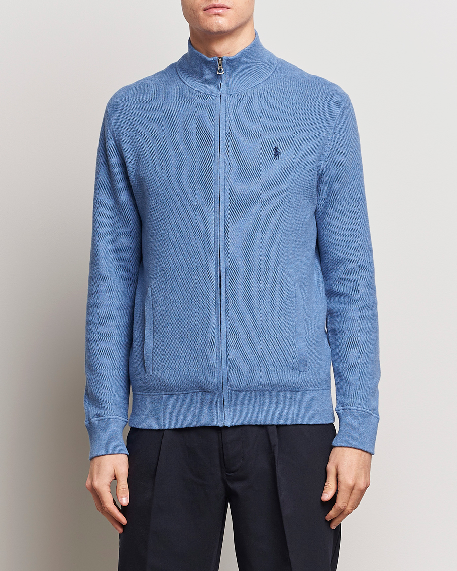 Men | Full-zip | Polo Ralph Lauren | Textured Full-Zip Blue Stone Heather