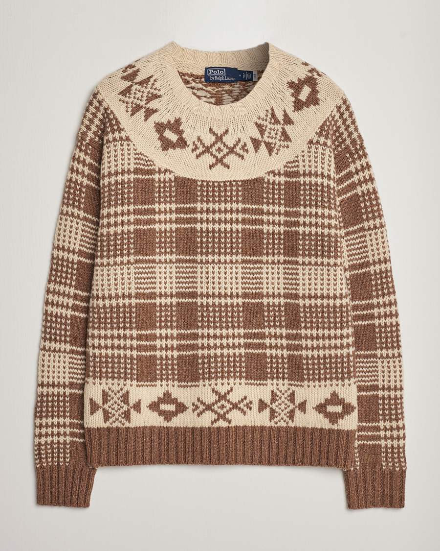 Herren | Pullover | Polo Ralph Lauren | Wool Knitted Crew Neck Sweater Medium Brown