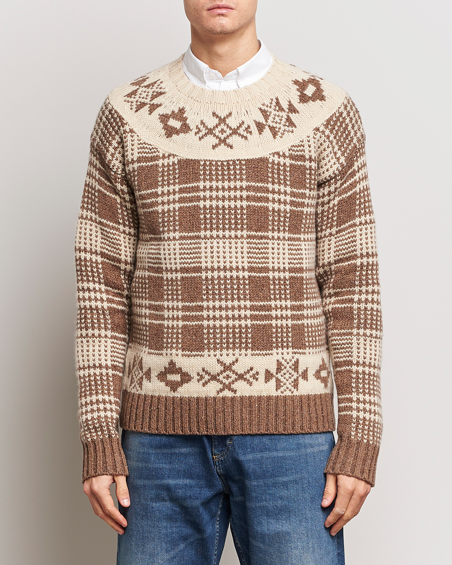 Herren | Weihnachtspullover | Polo Ralph Lauren | Wool Knitted Crew Neck Sweater Medium Brown