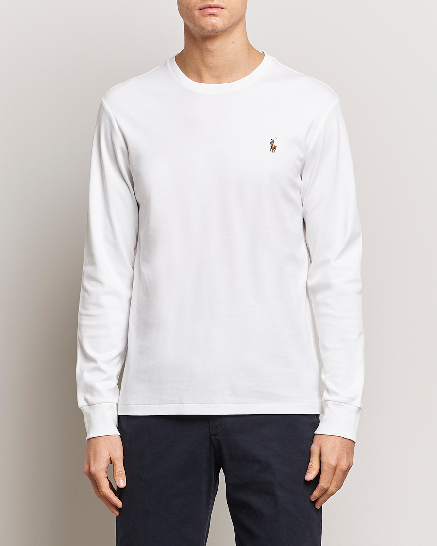 Herren | Sale kleidung | Polo Ralph Lauren | Luxury Pima Cotton Long Sleeve T-Shirt White