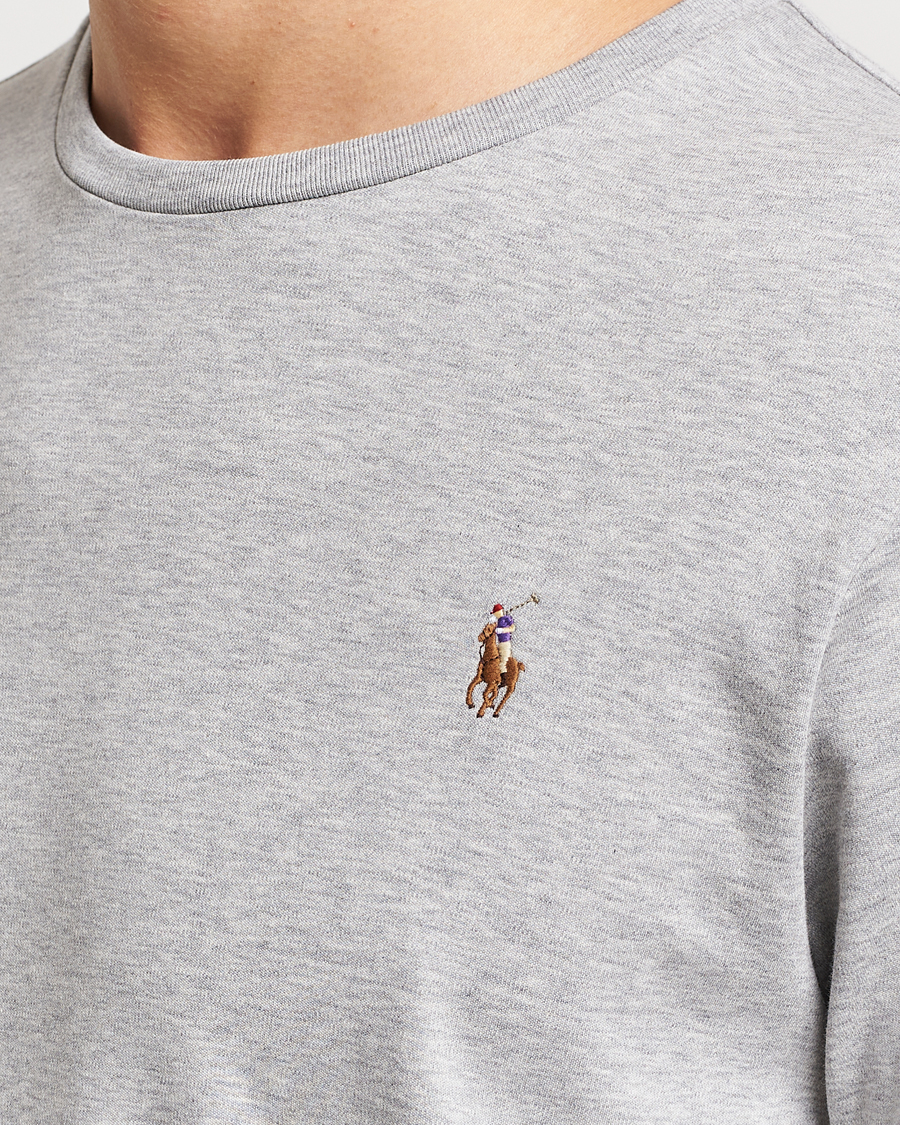 Herren | T-Shirts | Polo Ralph Lauren | Luxury Pima Cotton Long Sleeve T-Shirt Light Grey