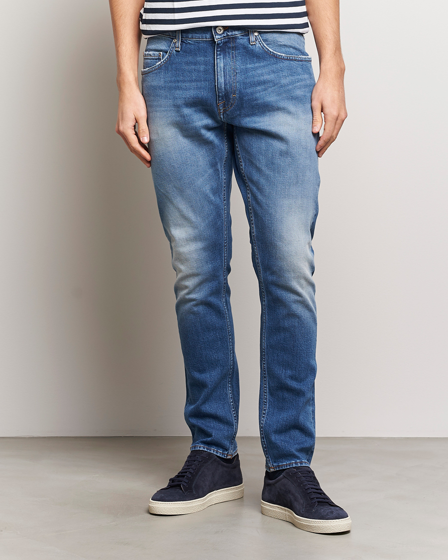 Herren | Sale kleidung | Tiger of Sweden | Pistolero Stretch Cotton Jeans Light Blue