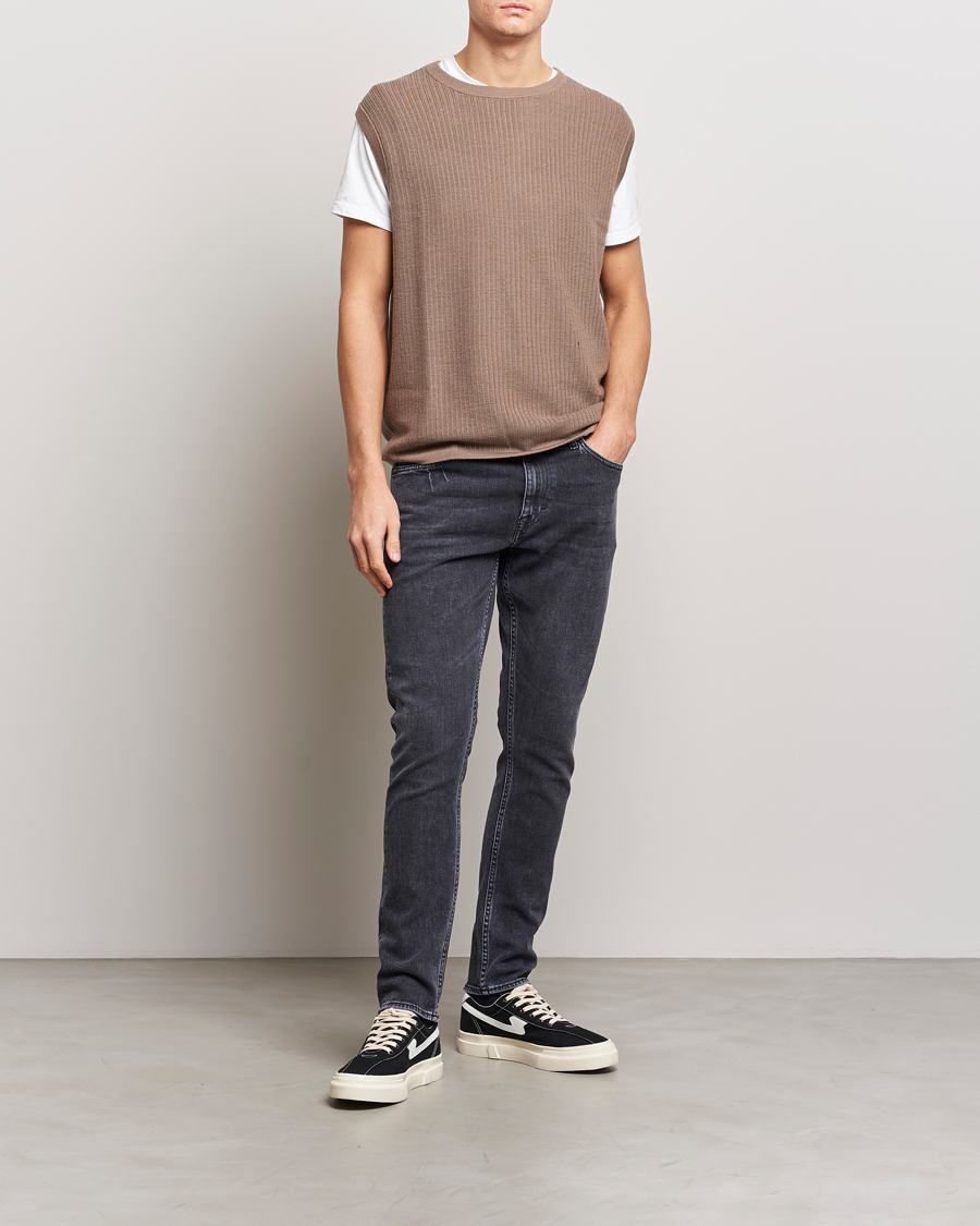 Herren | Jeans | Tiger of Sweden | Pistolero Stretch Cotton Jeans Washed Black