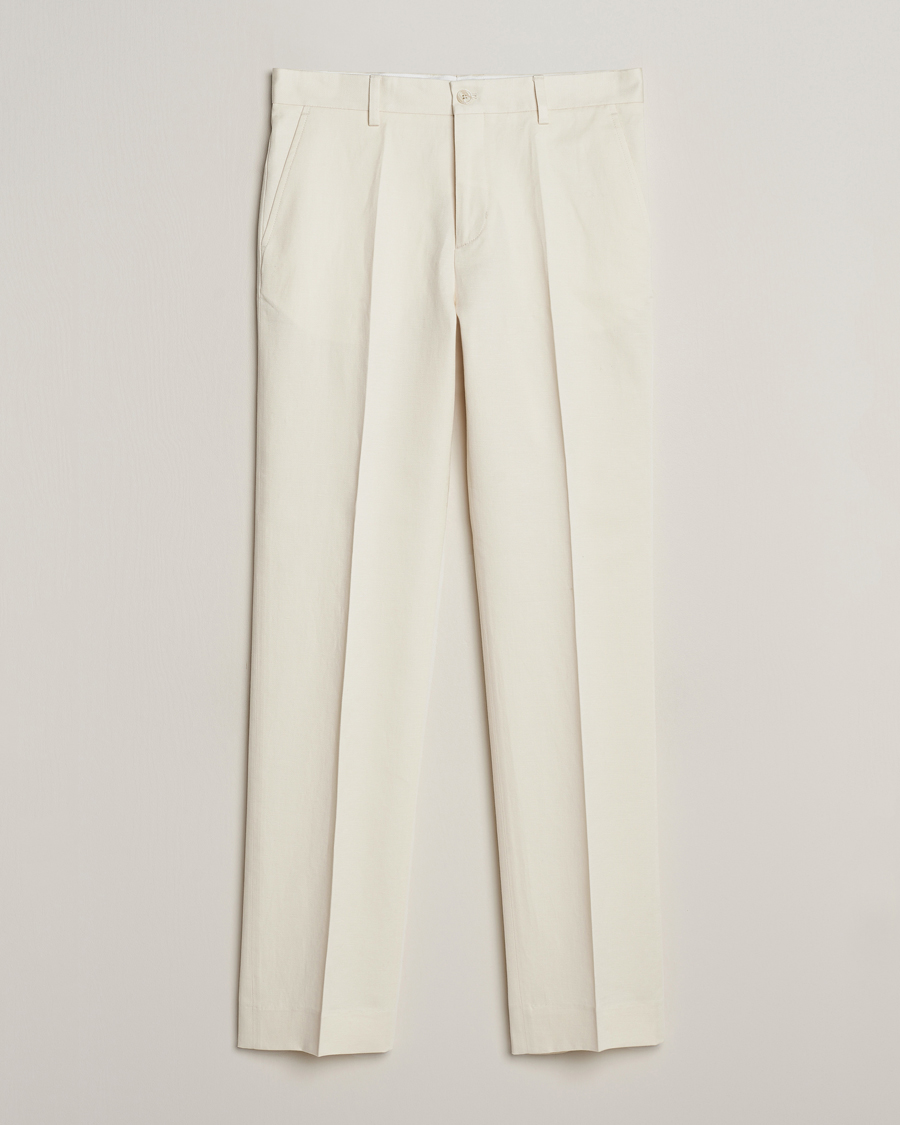 Herren | Hosen | Filippa K | Straight Linen Trousers Bone White