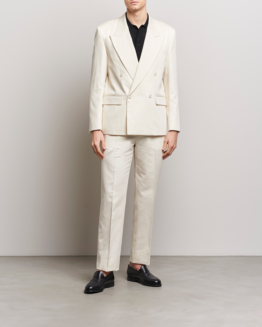 Herren | Hosen | Filippa K | Straight Linen Trousers Bone White