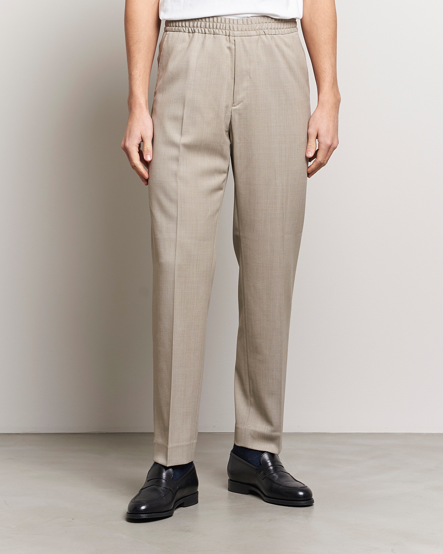 Herren | Hosen | Filippa K | Relaxed Terry Wool Trousers Sage Melange