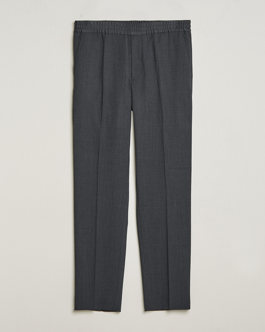 Herren | Hosen | Filippa K | Relaxed Terry Wool Trousers Dark Grey Melange