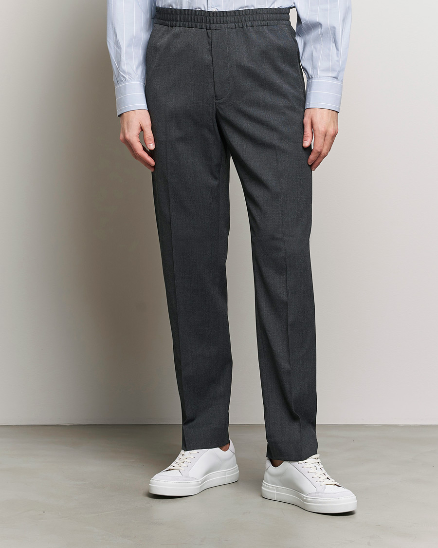 Herren | Filippa K | Filippa K | Relaxed Terry Wool Trousers Dark Grey Melange