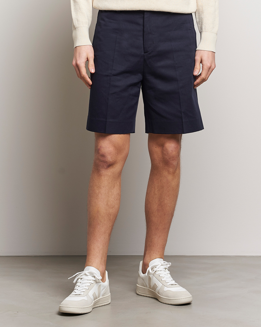 Herren | Filippa K | Filippa K | Cotton/Linen Shorts Navy