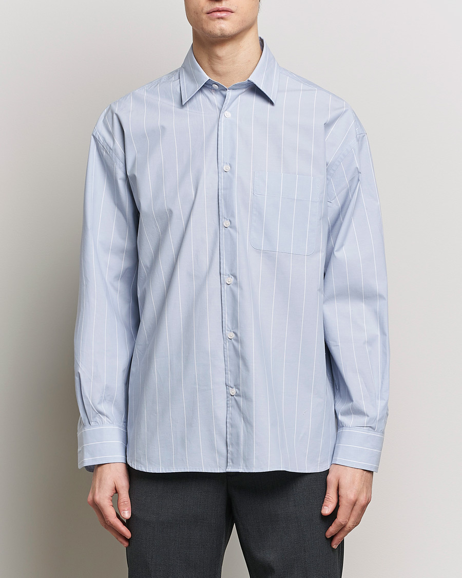 Herren |  | Filippa K | Striped Poplin Shirt Faded Blue/White