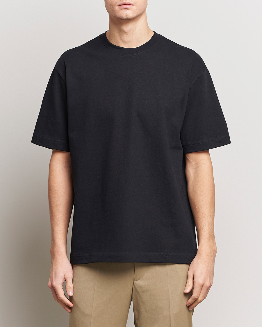 Herren | Filippa K | Filippa K | Heavy Cotton Crew Neck T-Shirt Black