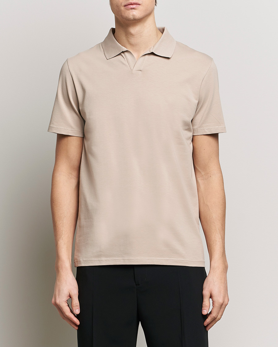 Herren | Business & Beyond | Filippa K | Soft Lycra Polo T-Shirt Light Taupe