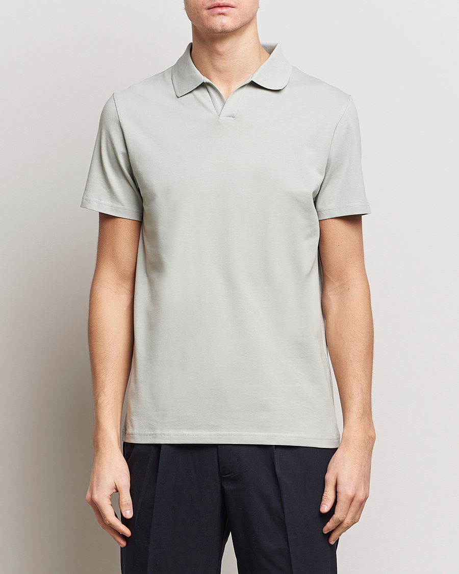 Herren | Poloshirts | Filippa K | Soft Lycra Polo T-Shirt Green Grey