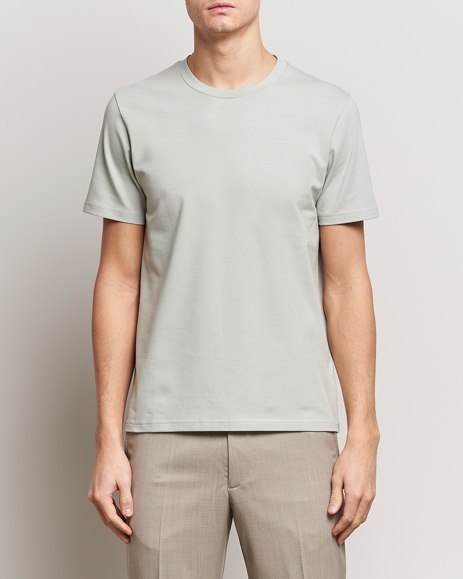 Herren | Kurzarm T-Shirt | Filippa K | Soft Lycra T-Shirt Green Grey
