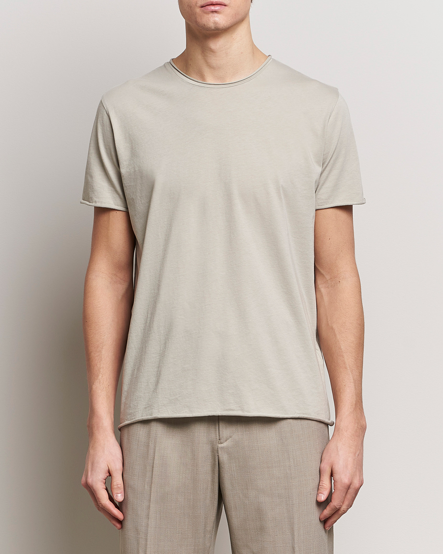 Men |  | Filippa K | Roll Neck Crew Neck T-Shirt Light Sage