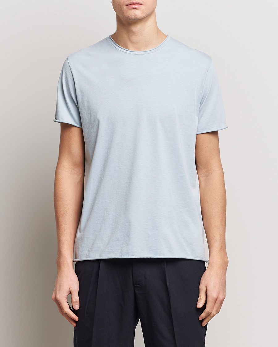 Herren | T-Shirts | Filippa K | Roll Neck Crew Neck T-Shirt Dove Blue