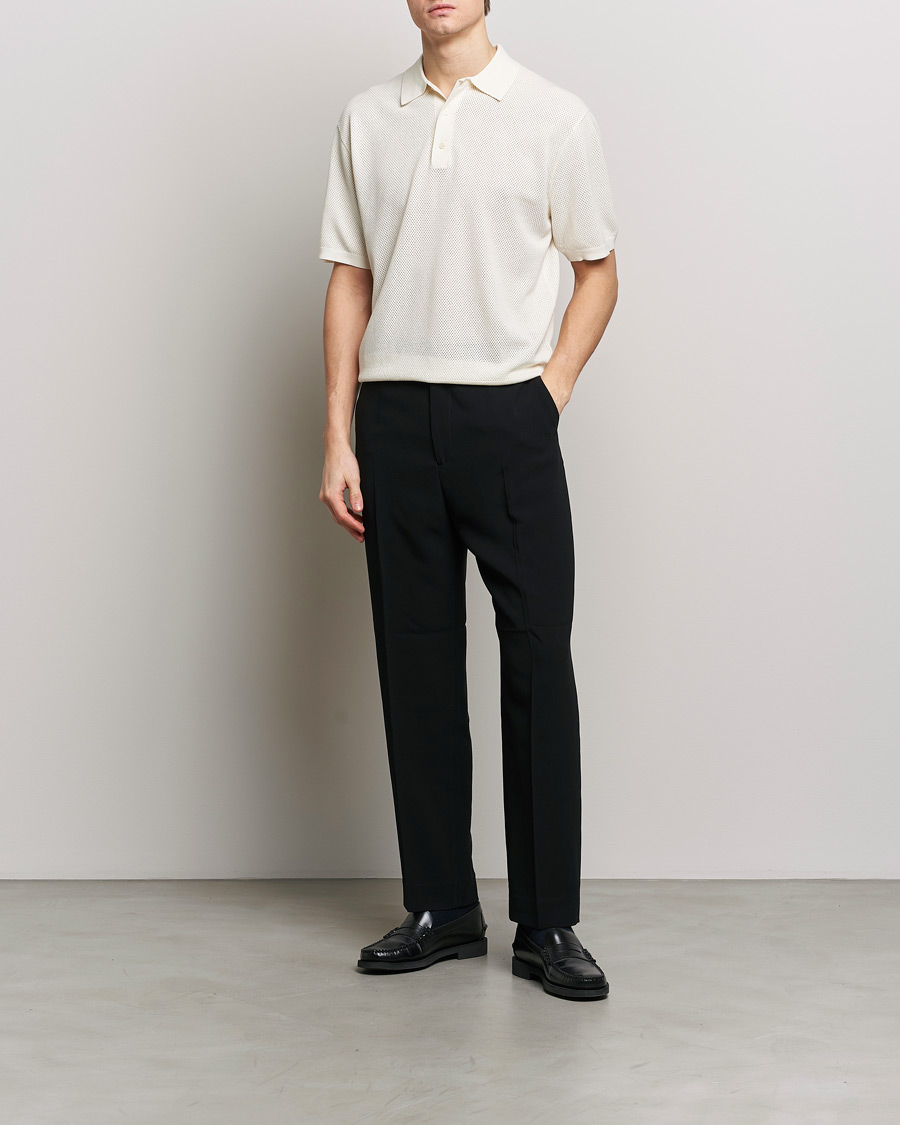 Herren | Poloshirts | Filippa K | Mesh Knitted Polo Chalk White