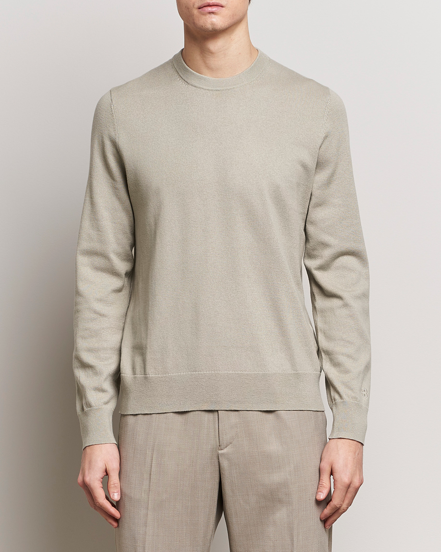Herr | Stickade tröjor | Filippa K | Cotton Merino Sweater Light Sage