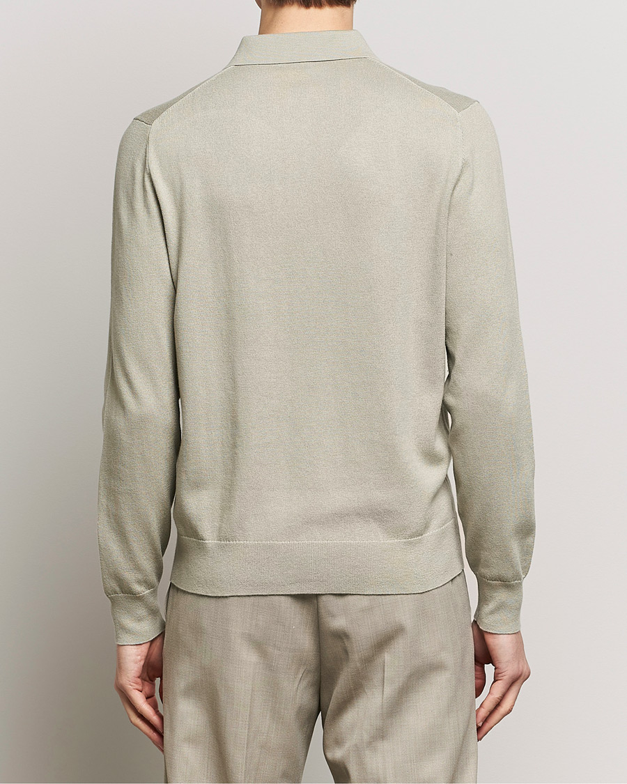 Herren | Pullover | Filippa K | Knitted Polo Shirt Light Sage