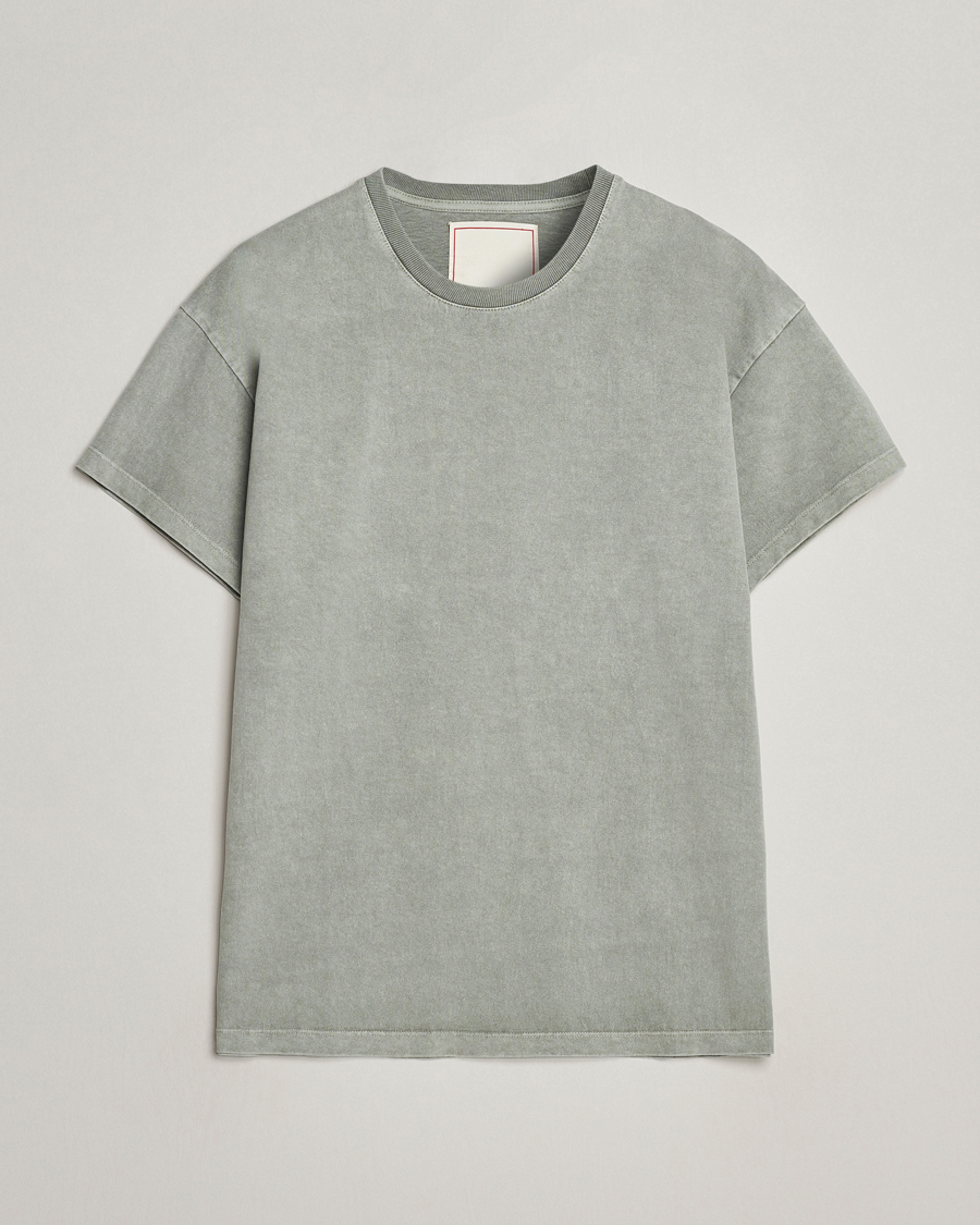 Herren | T-Shirts | Jeanerica | Marcel Heavy Crew Neck T-Shirt Washed Olive Green